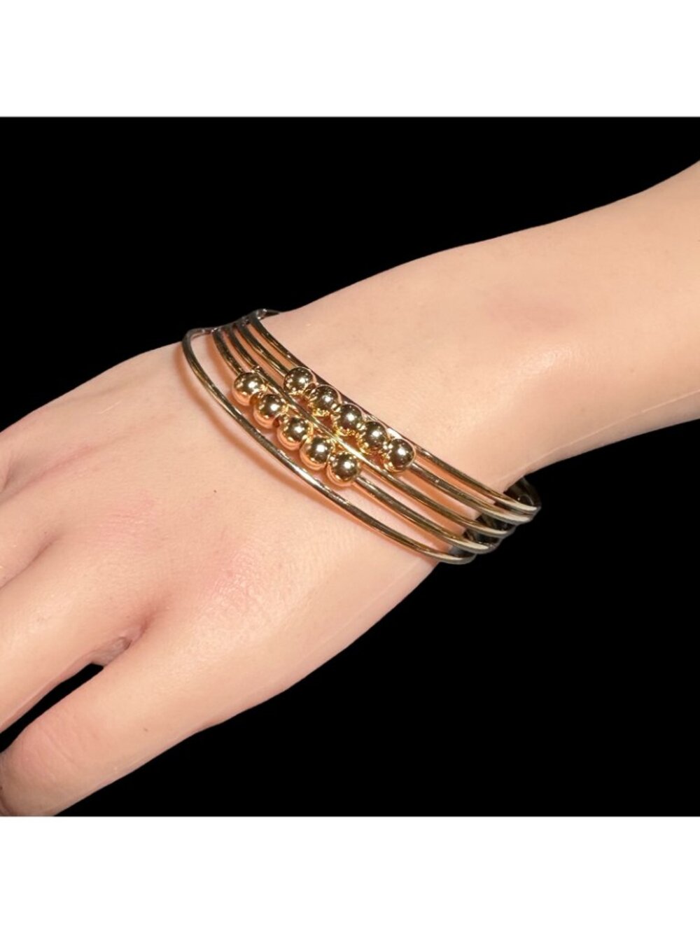 Bangle Bracelet Set Gold Tone Minimalist Style 5 Pieces Womens Casual Jewelry - Picture 6 of 6